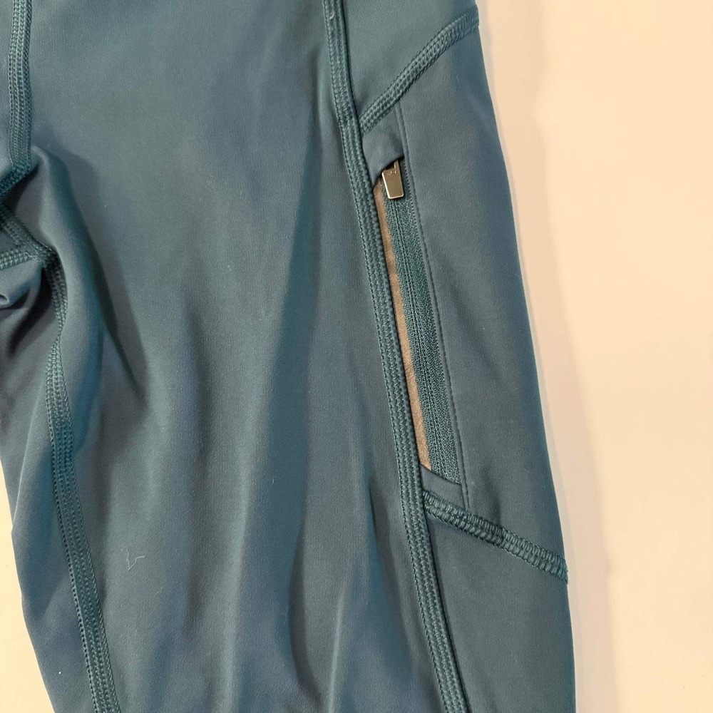 Athleta Rainier Tight Teal Neon Yellow High Rise Leggings‎ Zip Pockets XXS - Picture 8 of 16